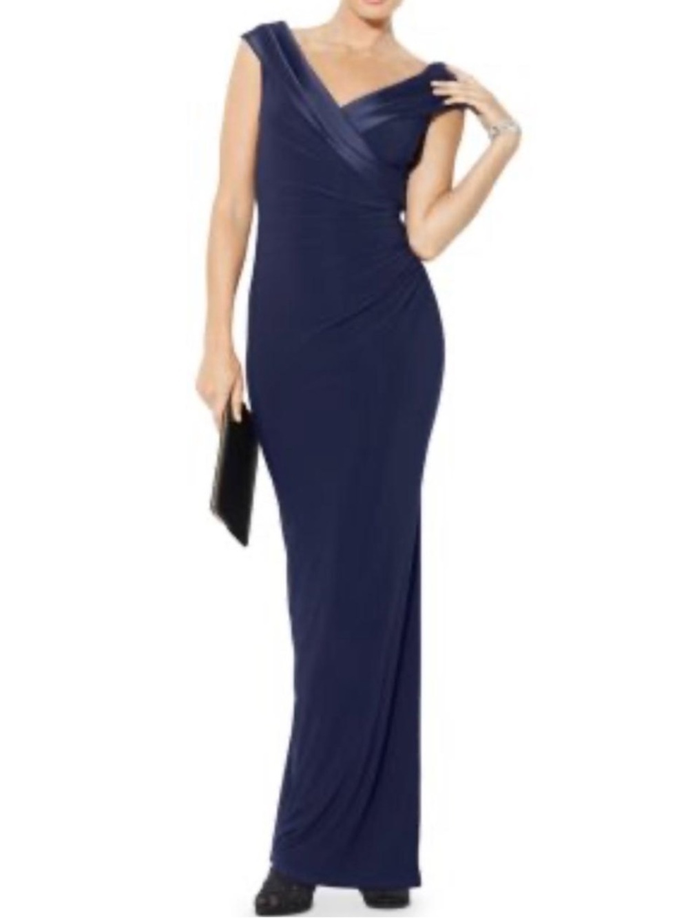 Ralph Lauren Navy off the shoulder Gown